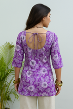 Ira – Violet Blossom Cotton Kurti